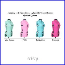 12 Dials Pastel Color Female Fabric Adjustable Mannequin Dress Forms for Sewing with Stand Personalized Option Monogram