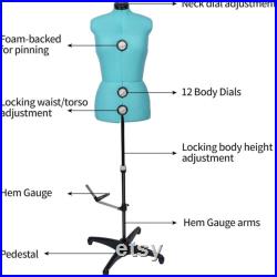 12 Dials Pastel Color Female Fabric Adjustable Mannequin Dress Forms for Sewing with Stand Personalized Option Monogram