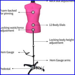 12 Dials Pastel Color Female Fabric Adjustable Mannequin Dress Forms for Sewing with Stand Personalized Option Monogram