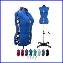 13 Dials Female Fabric Adjustable Mannequin Dress Form for Sewing, Mannequin Body Torso with Stand, Up to 70 Shoulder Height. (Large)