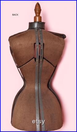 1800's Antique Corset Mannequin Metal Adjustable Small Wasp Waist Dress Form Victorian Manny Vintage Sewing Steam Punk