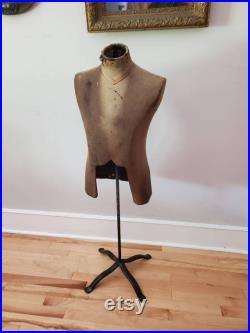 1910 s Antique Male Mannequin Mens Store Display On Adjustable Stand