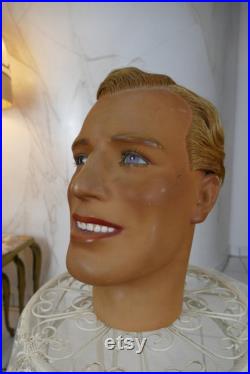 1928 PIERRE IMANS wax head, anique head, antique mannequin, IMANS Mannequin