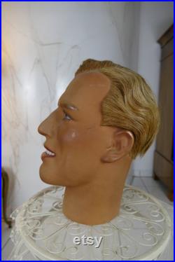 1928 PIERRE IMANS wax head, anique head, antique mannequin, IMANS Mannequin