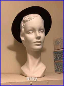1930s-1940s Plaster of Paris Mannequin Head Vintage Millinery Chalkware Store Hat Display
