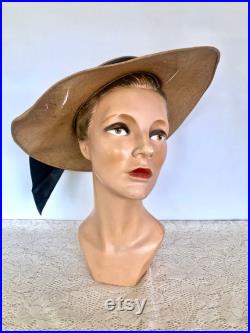 1930s Shop Display Head Mannequin Plaster Head Mannequin Hat Jewelry Display Flapper Style Milinery Stand Glamor Girl Smokey Eye