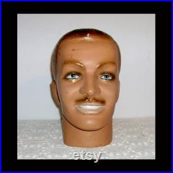 1930s male head mannequin plaster Clark Gable look hat model