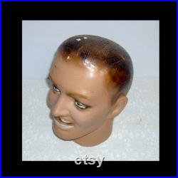 1930s male head mannequin plaster Clark Gable look hat model