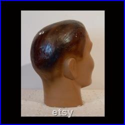 1930s male head mannequin plaster Clark Gable look hat model