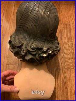 1940's Mannequin Head, Woman's 3D Plaster Head, great color