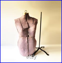 1950s Adjustable Dress Form Purple Tailor's Mannequin Tailor's Dummy Shop Window Display Vintage Industrial