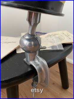 1960 s Hat Block, Wig Stand, Head Form, Headblock, Display Unit with Strong Clamp, Original Box, Vintage Wig Care Papers and Instructions