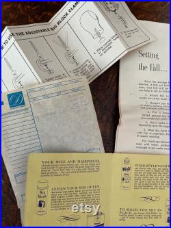 1960 s Hat Block, Wig Stand, Head Form, Headblock, Display Unit with Strong Clamp, Original Box, Vintage Wig Care Papers and Instructions