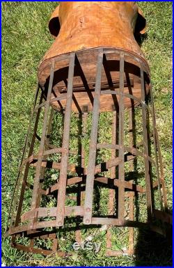 19th Century NY Dress Form Cage Base Paper Mache Torso Cast Iron Stand. Shipping NOT included. Ask for a quote.