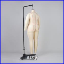 1XL Plus Size Dress Form Mannequin, Tailor Dressmaker Dummy with Leg and Collapsible shoulder, Fiberglass Model for Pattern Draping,Sewing