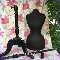 21 WASP WAiST Fab Antique Vtg 1880 French BLACK MANNEQUiN Dummy Ooh la la PARiS MoDE Atelier Seamstress CoUTURE SEwING Shabby CHiC Display