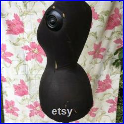 21 WASP WAiST Fab Antique Vtg 1880 French BLACK MANNEQUiN Dummy Ooh la la PARiS MoDE Atelier Seamstress CoUTURE SEwING Shabby CHiC Display