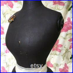 21 WASP WAiST Fab Antique Vtg 1880 French BLACK MANNEQUiN Dummy Ooh la la PARiS MoDE Atelier Seamstress CoUTURE SEwING Shabby CHiC Display