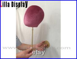 25cm Gold Wall Mounted Wigs Stand Personalized 99 Colors Light Pink Velvet Female Mannequin Head Jennie