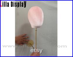 25cm Gold Wall Mounted Wigs Stand Personalized 99 Colors Light Pink Velvet Female Mannequin Head Jennie