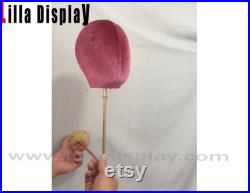 25cm Gold Wall Mounted Wigs Stand Personalized 99 Colors Light Pink Velvet Female Mannequin Head Jennie