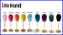25cm Gold Wall Mounted Wigs Stand Personalized 99 Colors Light Pink Velvet Female Mannequin Head Jennie