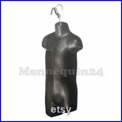 4 Mannequins a Family Torso Dress Body Form Set Black with 4 Hangers 4 Stands