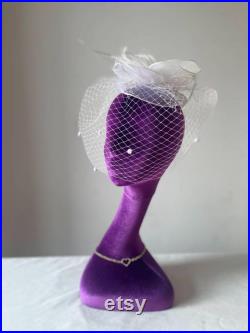 50cm(19.68inch) Tall Free Standing Purple Velvet Female Mannequin Head for Turban Display Millinery Display