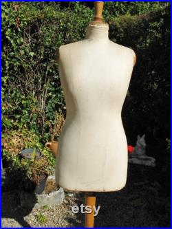 A Very Good Vintage French Buste Girard Female Mannequin On Adjustable Wooden Stand