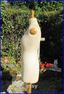 A Very Good Vintage French Buste Girard Female Mannequin On Adjustable Wooden Stand