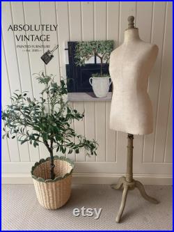 A Vintage Mannequin Dress Dummy Body Form Linen French Shabby Chic