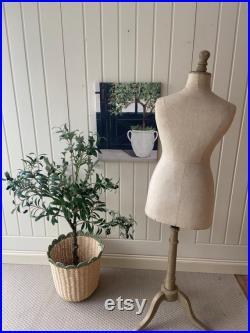 A Vintage Mannequin Dress Dummy Body Form Linen French Shabby Chic