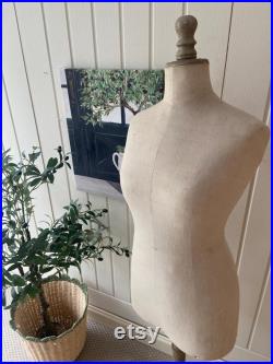 A Vintage Mannequin Dress Dummy Body Form Linen French Shabby Chic