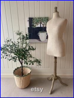 A Vintage Mannequin Dress Dummy Body Form Linen French Shabby Chic