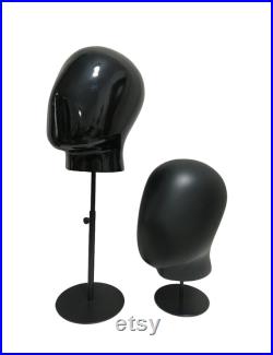 Adjustable Black Base Black Color Male Mannequin Head Trevor