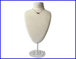 Adjustable Cream White Velvet Necklace Display Stand