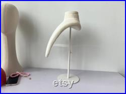 Adjustable Cream White Velvet Necklace Display Stand