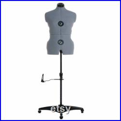 Adjustable Dress Form Manikin Mannequin Stand Garment Display- Medium (Dress Sizes UK 14-20) Grey