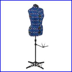 Adjustable Dressmaking Dummy Blue Polka Dot Available in 2 Sizes Sew Stylish