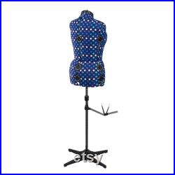 Adjustable Dressmaking Dummy Blue Polka Dot Available in 2 Sizes Sew Stylish