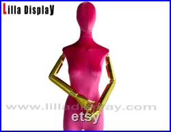 Adjustable Gold Base BIG PLUS SIZE Hot Pink Female Mannequin Dress Form Alessia