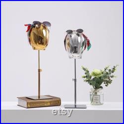 Adjustable Gold Base Gold Chrome Female Mannequinn Head Catalina