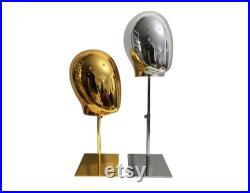 Adjustable Gold Base Gold Chrome Male Mannequin Head Carter