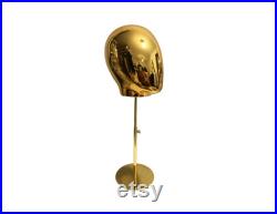 Adjustable Gold Base Gold Chrome Male Mannequin Head Carter