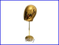 Adjustable Gold Base Gold Chrome Male Mannequin Head Carter