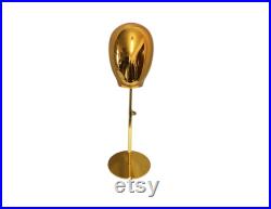 Adjustable Gold Chrome Baby Hat Display Mannequin Head