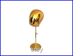 Adjustable Gold Chrome Baby Hat Display Mannequin Head