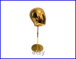 Adjustable Gold Chrome Baby Hat Display Mannequin Head