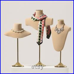 Adjustable Height Bust Form, Chest Mannequin for Jewelry Display,Fashion Necklace Display Holder,Model Torso for scarves Storage