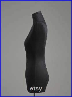 Adjustable Height Female Mannequin, Half Body Mannequin with Metal Base, Adult Mannequin With Wooden Hand, Flexible Wooden Finger, LG804
